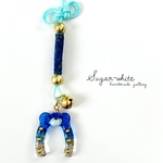 🐴💙🐻‍❄️ Horseshoe Bear charm ✵ 馬蹄になっちゃったクマさんの根付 【 BLUE 】 2026 干支 午年 縁起物  御守り 開運  根付 鈴  推し活 推し色 チャーム