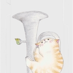 (iPhone7)ユーフォニアム猫のスマホケース【楽器ねこシリーズ】