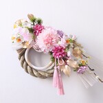 2Wayダリアと胡蝶蘭の春彩しめ飾り/お正月後はスワッグとしてお飾りいただけます/お花のしめ飾り/しめ飾り/しめ縄/