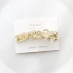 𝓃ℯ𝓌 ┊ 白夜 -薄暮れ- ヘアクリップ 〈一点もの 鉱石 天然石 シトリン ドライフラワー 淡水パール〉