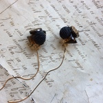 （double vintage button +べっ甲）& long chain  ピアス