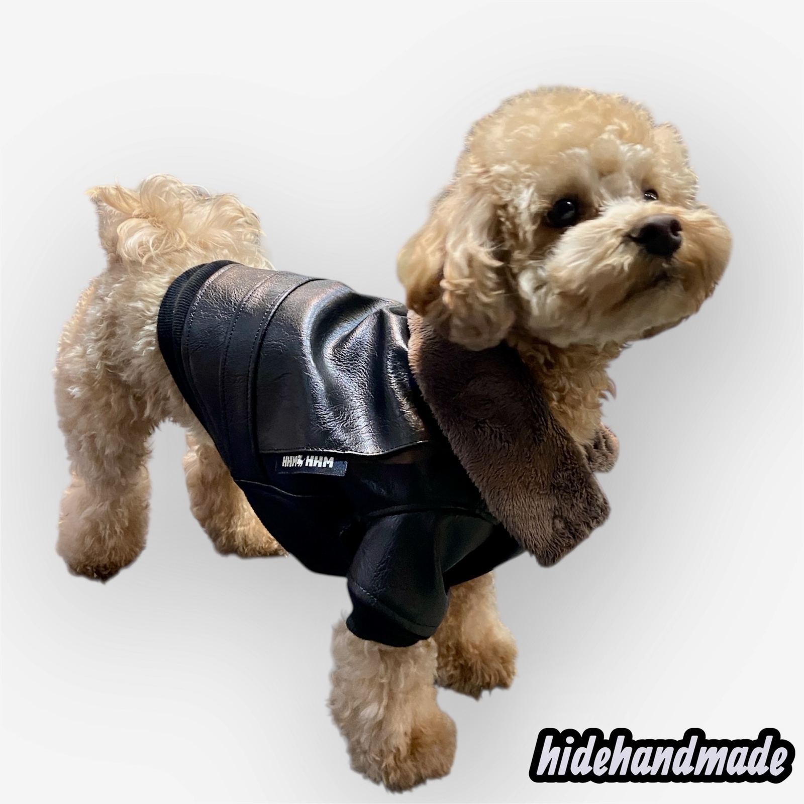ハンドメイド ボアファータンクトップ シンプルハイネック 犬服 【公式 