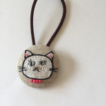 送料無料●ねこのみーたん。刺繍のくるみぼたん。