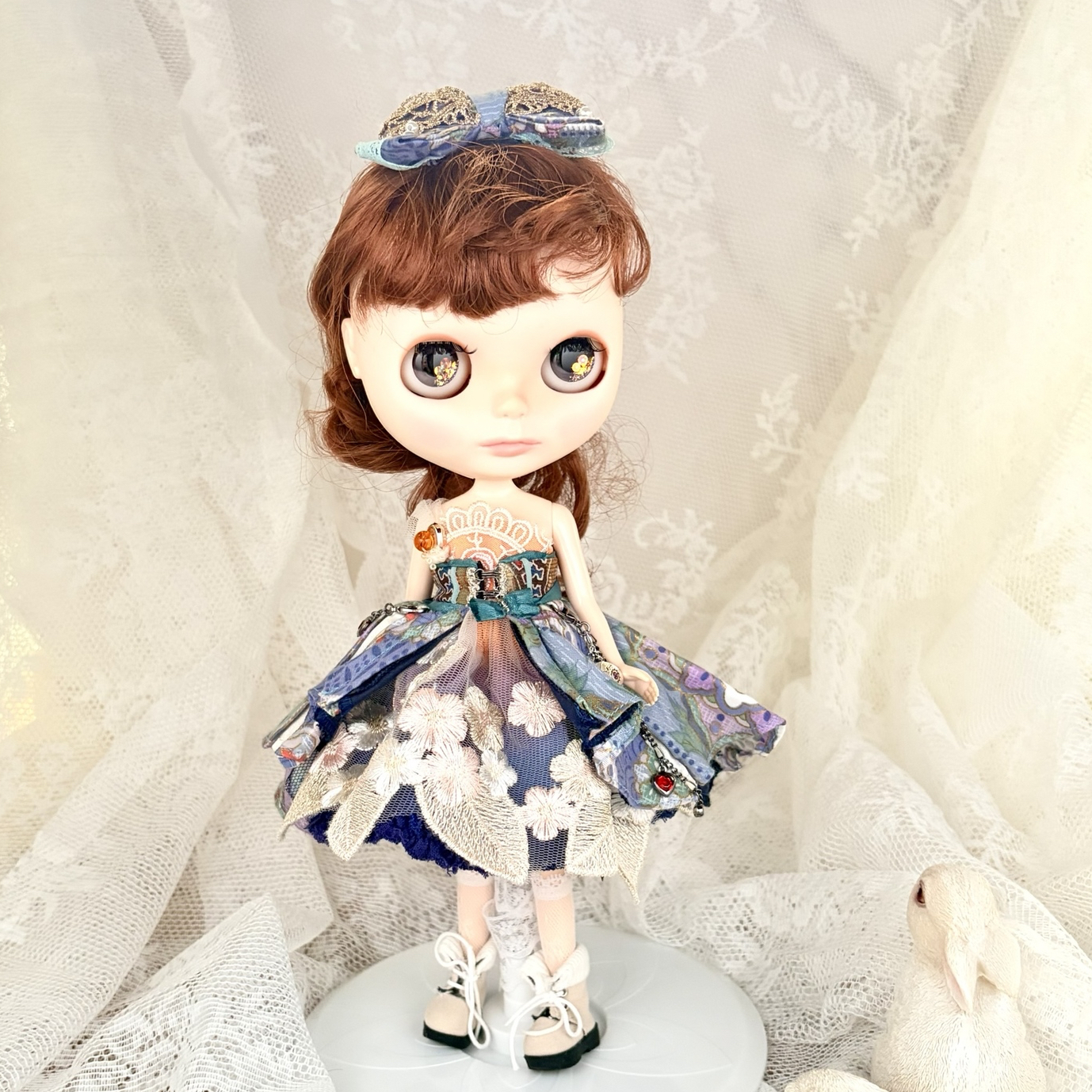 日の出をイメージした手染めドレス ＆ 和柄フィッシュテールセット