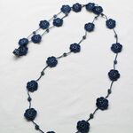 ◆ ジニア ◆ レース ロングネックレス 【 ネイビー 】