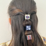 Noel collection キッズ レジン クリスマス winter special medium スクエア ヘアゴム トリプルセット «C»