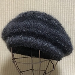 ⛄️SALE🌟グラデーションカラーの煌めき❇︎ループヤーンで編んだフワもこ♪ベレー帽/col.10チャコールグレーミックス/再販