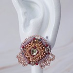 おしゃべりなピアス・イヤリング61｜インド刺繍×コッパー×大ぶり×選べる金具×ビーズ刺繍×サージカルステンレス