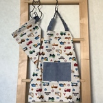 【100】はたらくくるま⭐︎キッズ 子供 エプロン＆三角巾