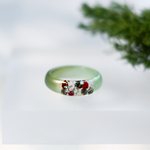 【夢の中ring／ナンテン】金属アレルギー対応・マット加工レジンリング