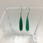☆14kgf☆グリーンオニキスのモードピアス