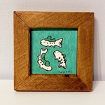 小さな原画『水中のアマゴ』