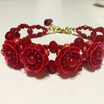 お花ブレスレット（真っ赤）