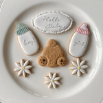 くまちゃんがのぞく♡ ジェンダーリビールケーキ用アイシングクッキー