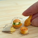 チキンフィレサンドセット(ミニチュアフード)