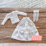 JANAYA ハンドメイド　オビツ24服　ブライス服　白色洋服　3点セット