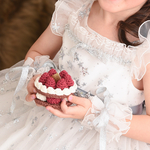 ♥新色♥苺のタルトサンドケーキ　苺　ハーフバースデー　100日　撮影小物　誕生日　バースデー　　お食い初め　キッズ　ベビー　赤ちゃん　プレゼント　クリスマス　あみぐるみケーキ　あみぐるみ　ギフト