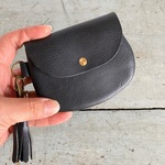 【小さな本革財布】ふっくらコンパクト財布ブラック・ミニウォレット・レディース・メンズ・小銭入れ・ミニ財布◎ギフト