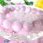 ★７月１０日の誕生日石★希少大珠★無限の愛★カリフォルニア・アイリス♪　☆ナイジェリア産☆ミルキークンツァイト☆　☆大珠１２ｍｍ☆　☆１６ｃｍ☆