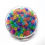 【8×6mm　150個】すりガラス調 大穴タイプ　マットアクリルビーズ　ロンデル　