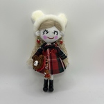 赤のチェックのドールチャーム
