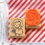 ラバースタンプ☆りんごちゃんお買い物　25x30