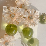 flower×apple  (clear/apple green)2wayピアス、イヤリング