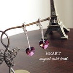 【3日間限定SALE】再再再再々販☆大人気♪パープル色♡アンティークハートイヤリング♡