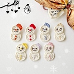 《2個セット》雪だるまのヘアゴム かぎ針編み レース ヘアアクセサリー ベビー キッズ 出産祝い プチギフト ミニヘアゴム