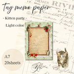 【Light】Tag memo paper - Kitten party - | memo