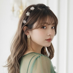4個セット～ フラワー バンスクリップ 花 ヘアクリップ ヘアアクセサリー ミニクリップ ヘアピン 結婚式 入学式