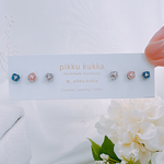 【ピアスのみ】シルバー5mm一花ピアス (コバルトブルー、コーラル、ラベンダー)