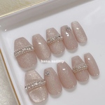 【𝐍𝐨.𝟑𝟒𝟗】𝐌𝐞𝐥𝐭𝐲 𝐆𝐥𝐨𝐰 𝐌𝐚𝐠🪄マグネットネイル　大人可愛い　成人式　結婚式　ネイルチップ　韓国ネイル　ハナネイル　349
