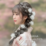結婚式　成人式　＊　パール　x かすみ草　❤︎ 髪飾り　❤︎ 上品なヘッドドレス　前撮り　ドレス髪飾り　花嫁　　新婦　ヘアセット　和装ヘア　ウエディングドレス　水引　ヘアメイク