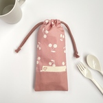 ネームタグ 付き お箸袋 ･ 歯ブラシ袋 ♡ さくらんぼ(ピンク)