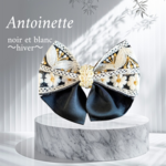 送無料ラッピング簡易無料〜ノワーエブラン〜Noir et Blanc〜インド刺繍リボン＊2wayヘアクリップ＆スマホショルダー飾り