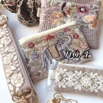 インド刺繍リボン福袋ファスナーポーチ/インド刺繍リボン/ミニポーチ/カラビナ付き/コスメポーチ/クリスマスプレゼント