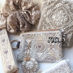 インド刺繍リボン福袋ファスナーポーチ/インド刺繍リボン/ミニポーチ/カラビナ付き/コスメポーチ/クリスマスプレゼント