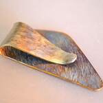 Titanium money clip・純チタンマネークリップ・青金裏木目C・50mm