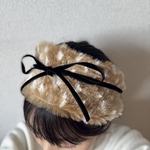 ファーヘアバンド（リボンで結ぶタイプ・バンビ柄）