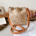 巾着ショルダーバッグmini　/   ミナペルホネン　タンバリン【ベージュ】