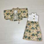 ドール服☆和洋ミックスコーデ　ベージュ花柄