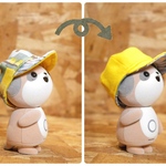 【ポケとも】リバーシブルの帽子  パッチワーク柄×イエロー