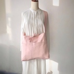 さくら色の洗えるリネンショルダーバッグ 桜ピンク ソメイヨシノ 〜osannpo〜 