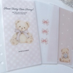 バインダー貯金 Saving リフィル A6サイズ 5枚 Bear 可愛い 大人 キュート ラブリー クマさん チェック リボン ピンク