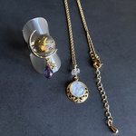 【期間限定セット】〜New MOON "朔 ｻｸ"リングBlue MOON "叶ｶﾅｳ"〜ネックレスセット
