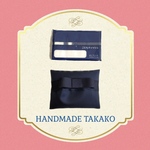 再販 ティッシュケース小 お受験 紺グログラン リボン ナイロン Handmade Takako