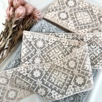 30cm/50cm  インド刺繍リボン 9cm幅  チュール  ひし形柄  ペールベージュ  #sr44