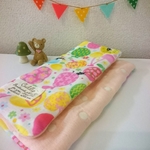 ふわふわ8重ガーゼハンカチフルーツ&黒猫×ドットピンク    