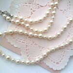 K様ご注文品♥国産アクリルパールのシンプルネックレス(８０ｃｍ）